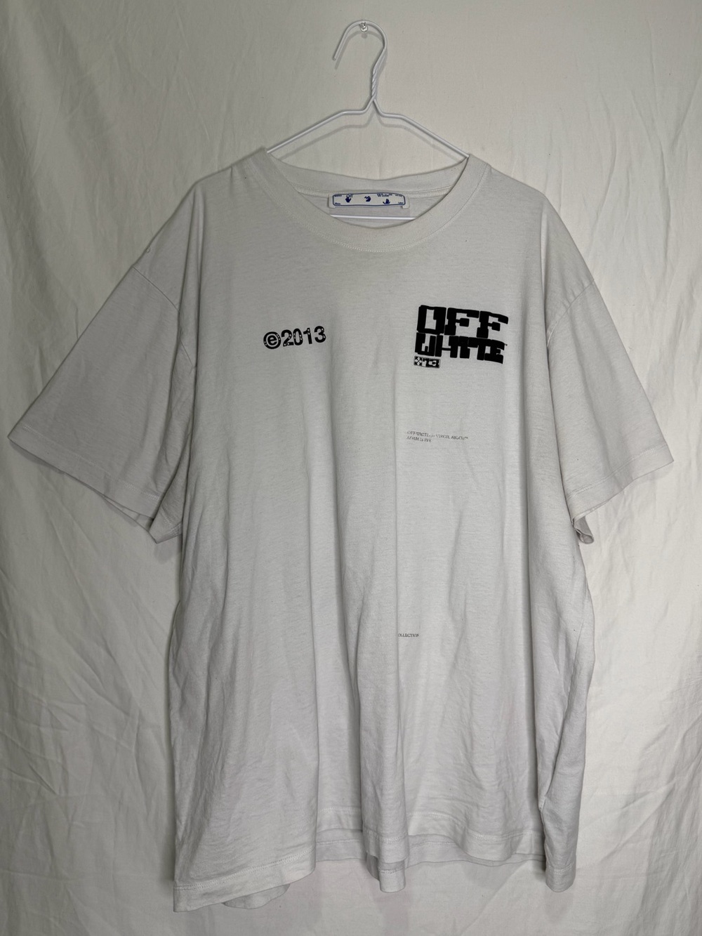 Off-White c/o Virgil Abloh 2013 Graphic T-Shirt White Black Oversized L